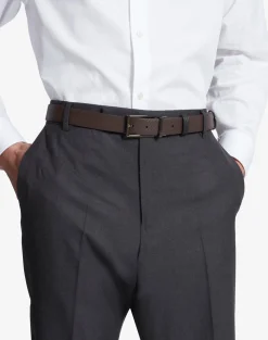 Reversible 30mm Rounded Roller Buckle Chassis Leather Belt