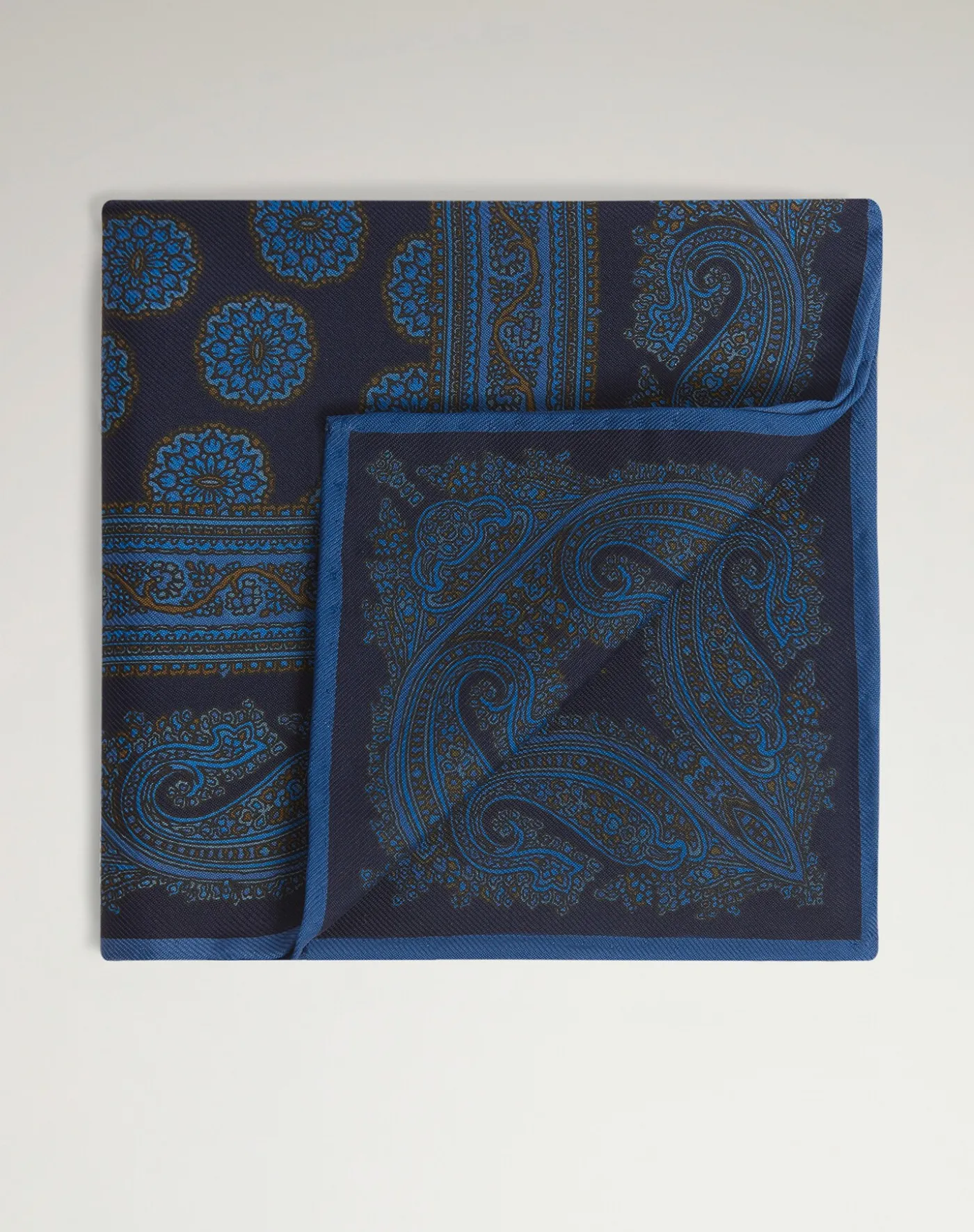 Silk Circular Medallion Printed Pocket Square