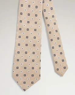 Silk Cotton Floral Medallion Woven Tie
