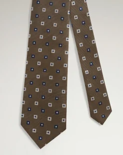 Silk Cotton Floral Medallion Woven Tie