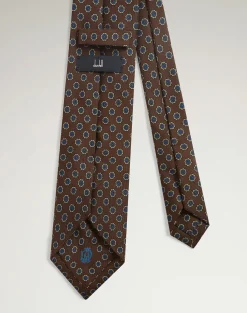 Silk Floral Medallion Screen Printed Tie