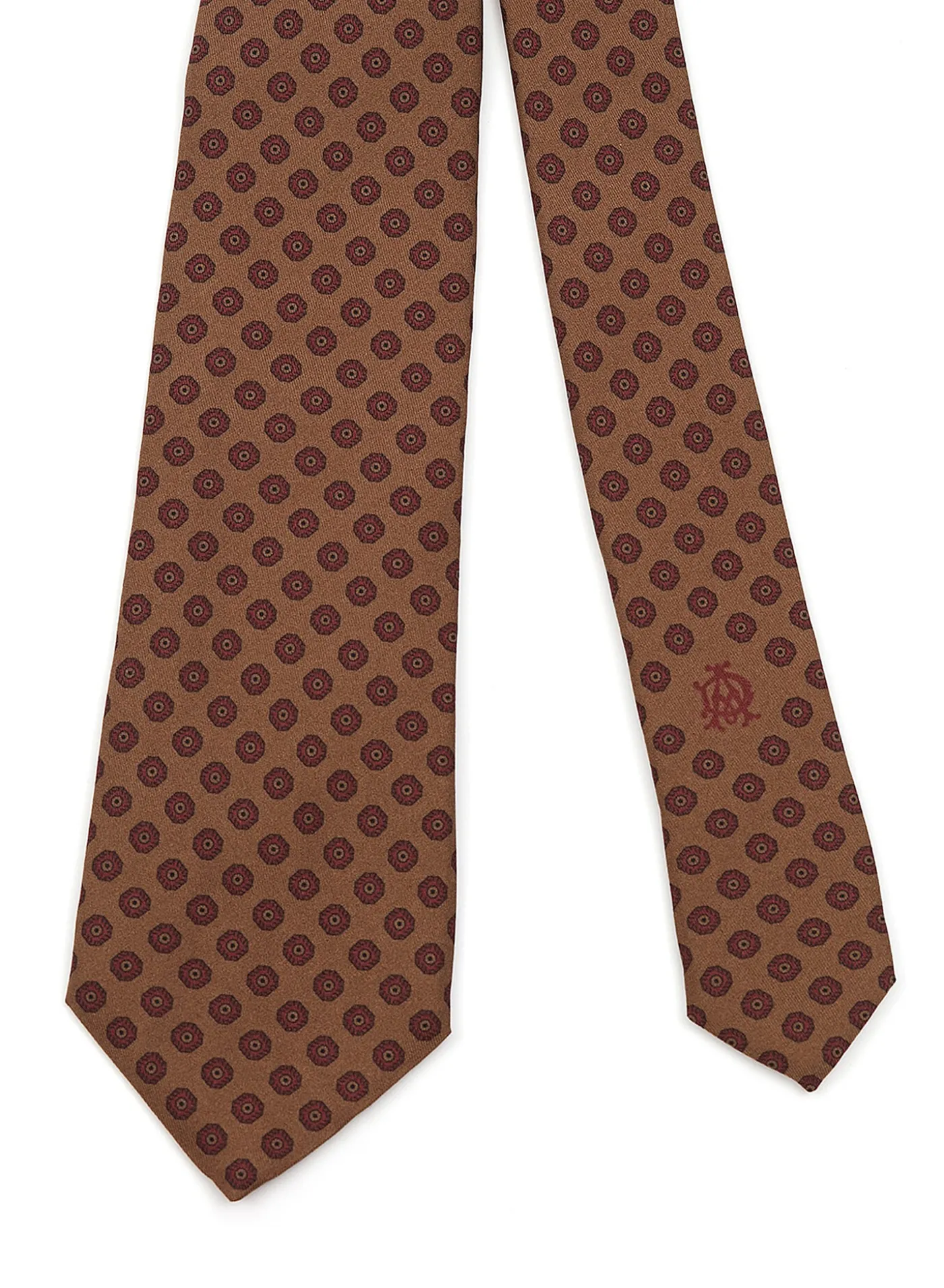 Silk Geometric Medallion Printed Tie 9cm