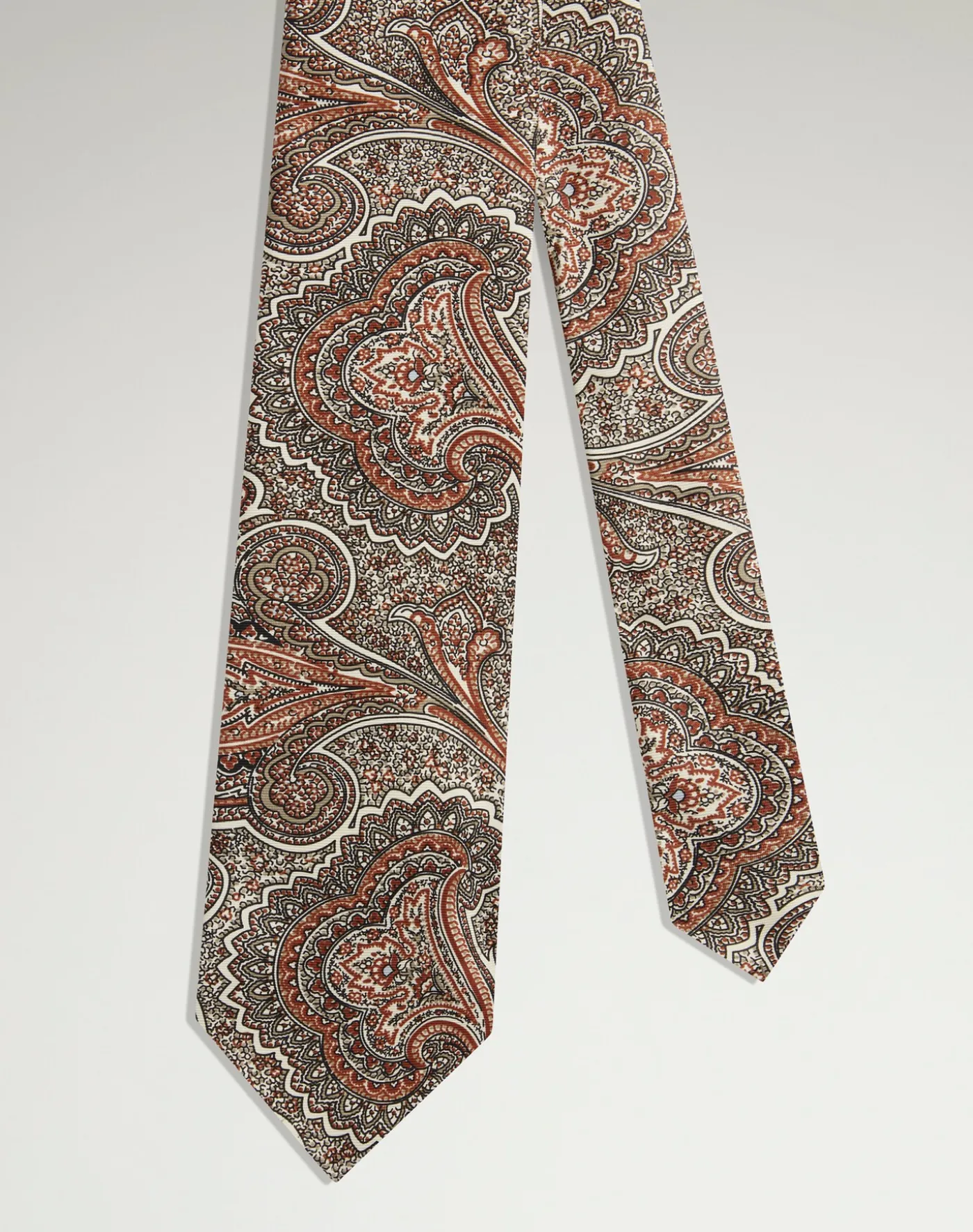 Silk Hand Screen Printed Paisley Tie