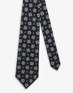 Silk Scattered Medallion Printed Tie
