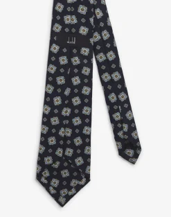 Silk Scattered Medallion Printed Tie