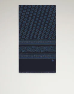 Silk Screen Printed Double Face Floral MedallionScarf