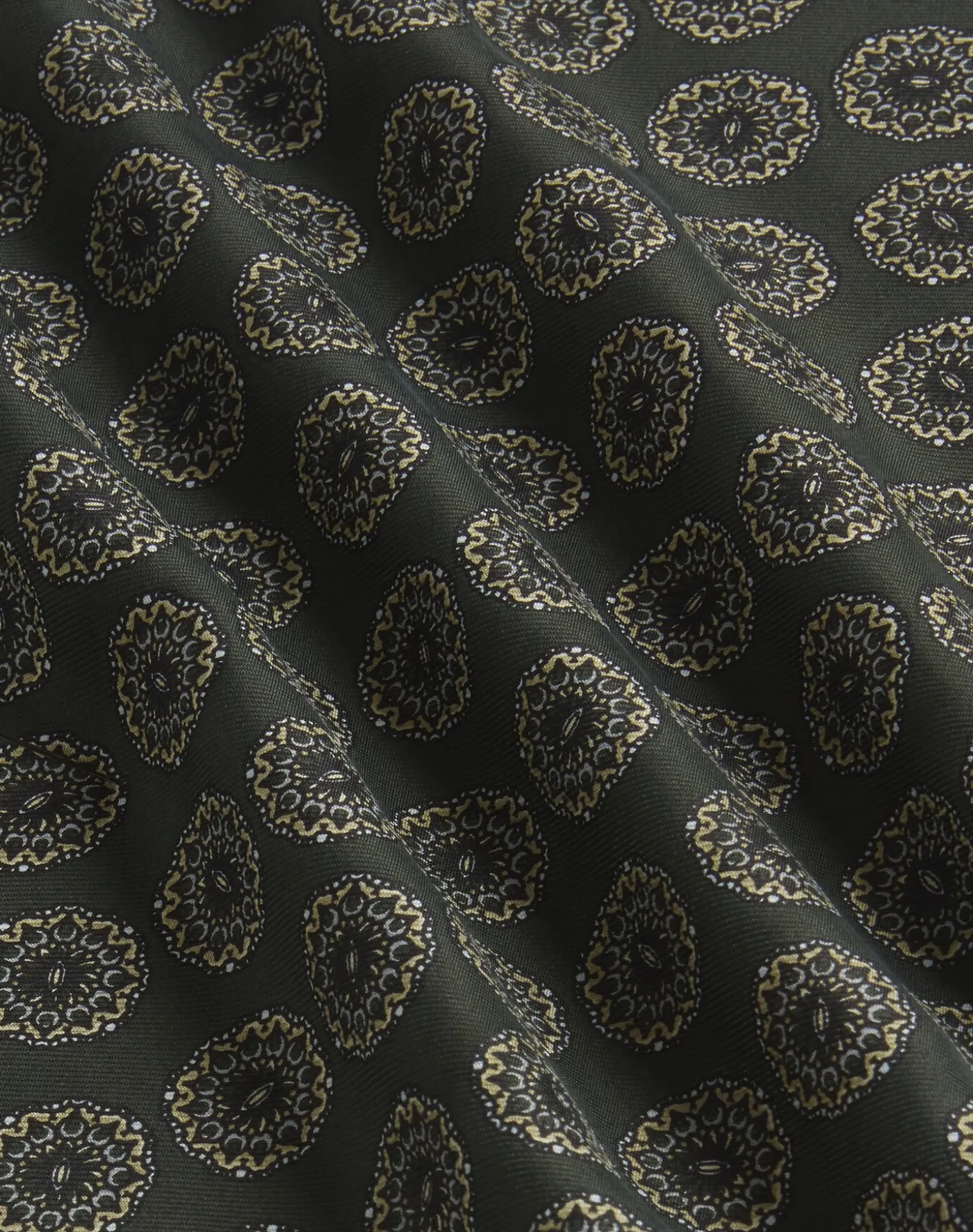 Silk Screen Printed Double Face Floral Medallion Scarf