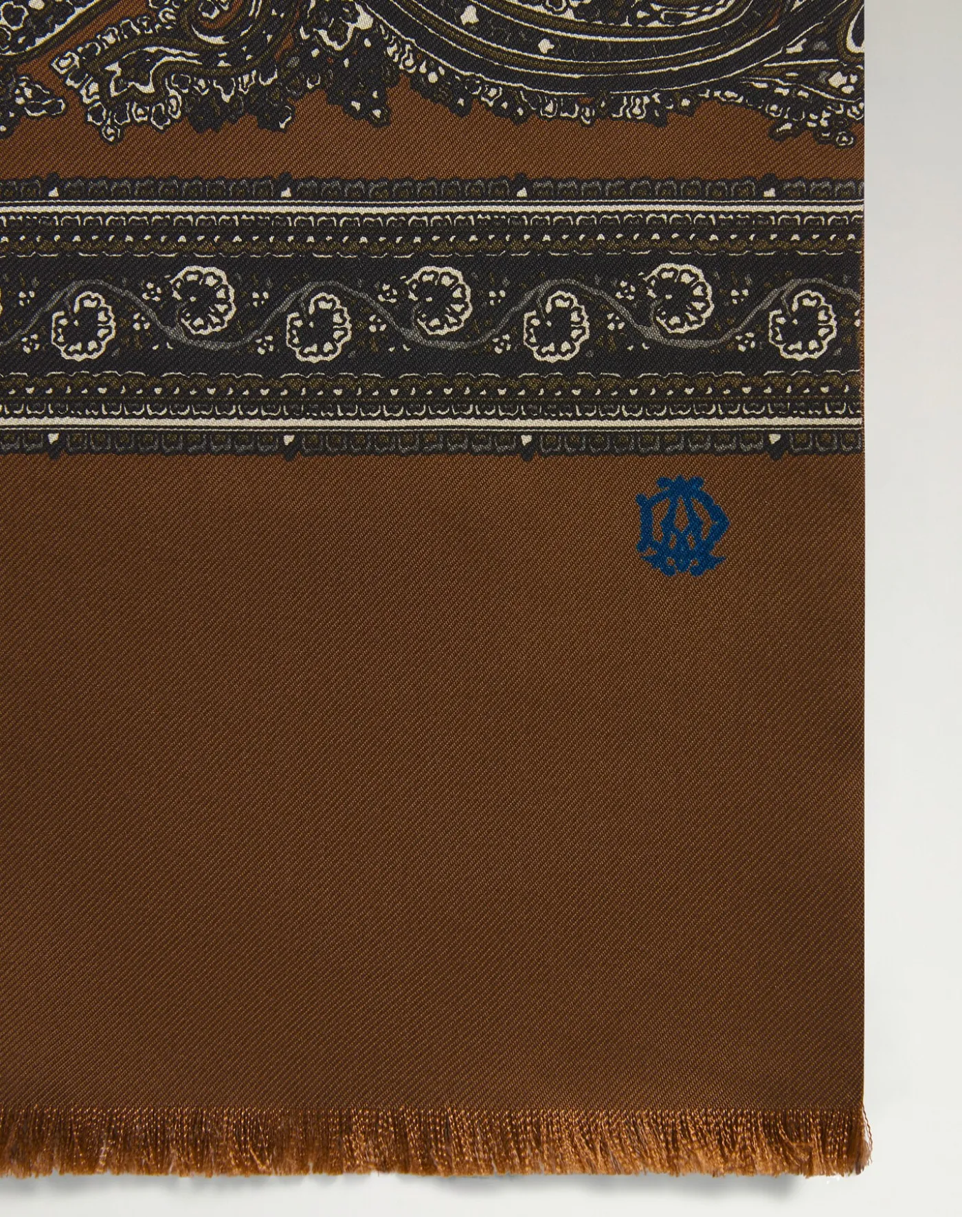 Silk Screen Printed Double Face Floral Medallion Scarf