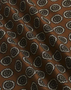Silk Screen Printed Double Face Floral Medallion Scarf