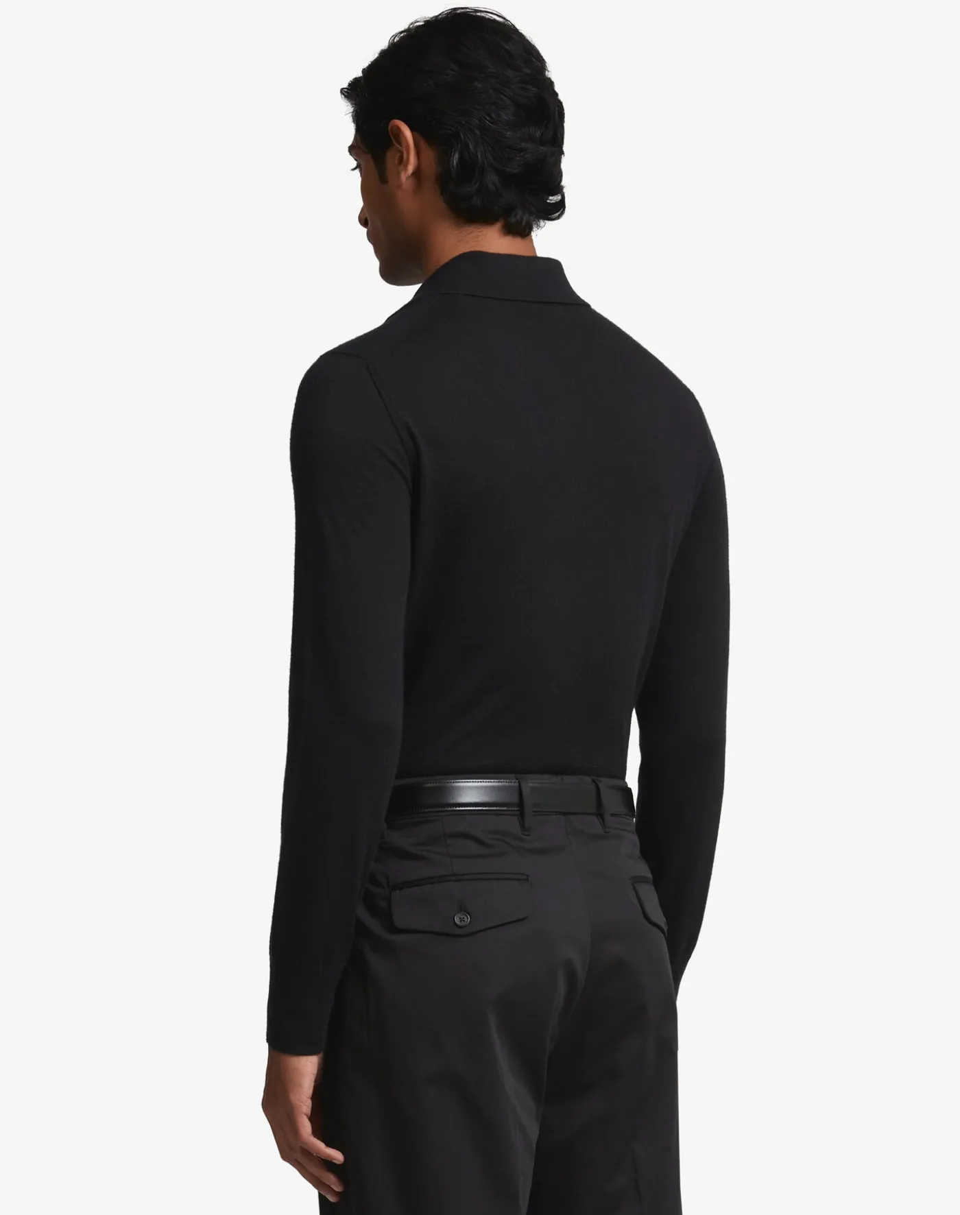 Superfine Cashmere Long Sleeve Polo