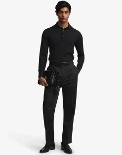 Superfine Cashmere Long Sleeve Polo