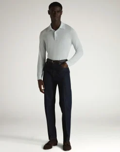 Superfine Cashmere Long Sleeve Polo