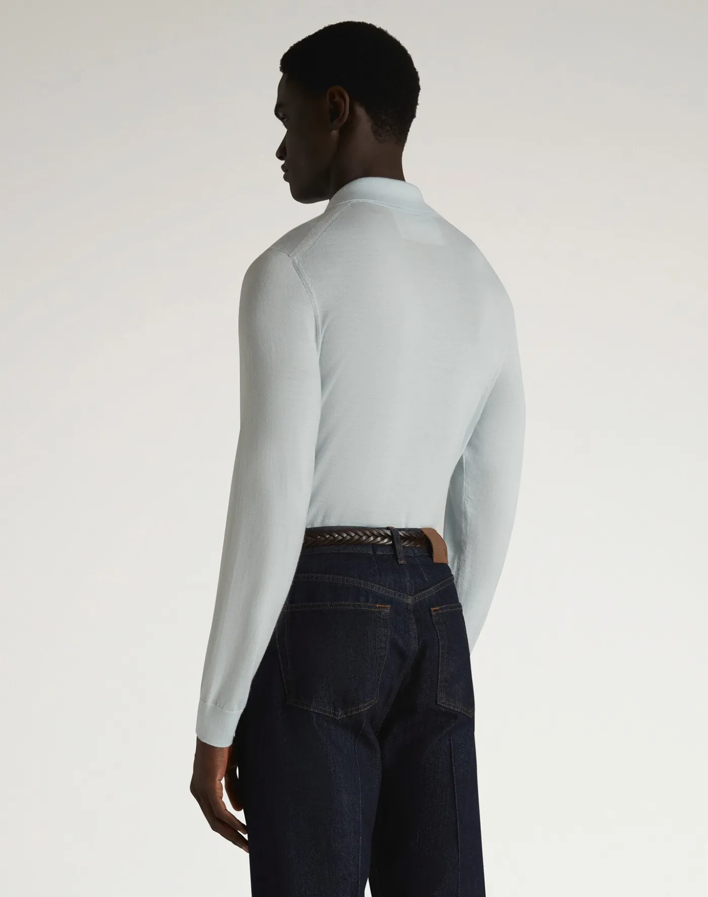 Superfine Cashmere Long Sleeve Polo