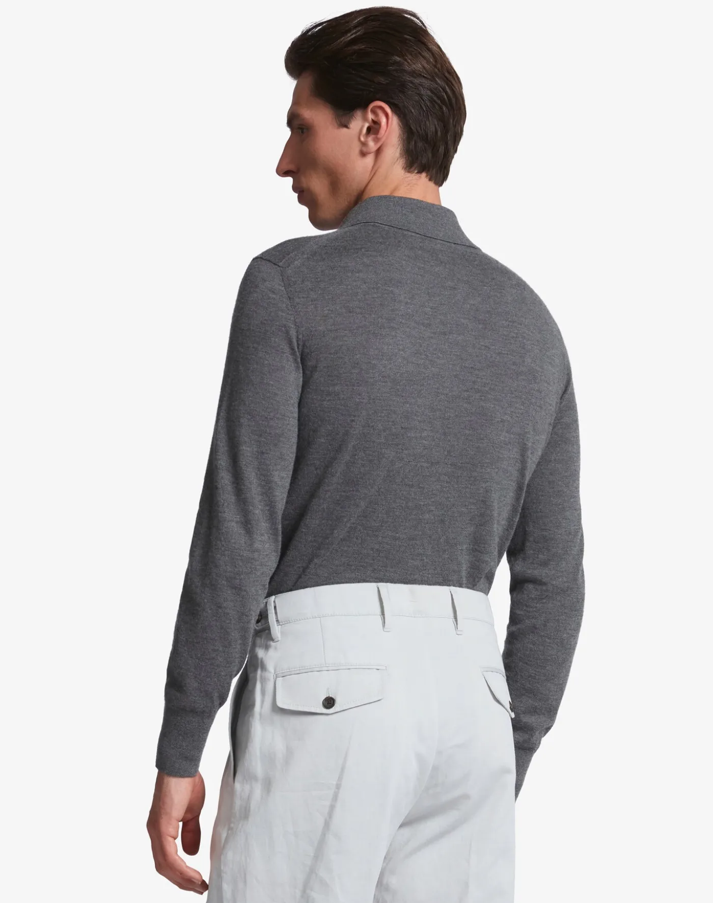 Superfine Cashmere Long Sleeve Polo