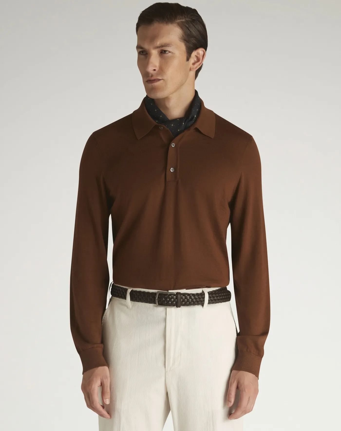 Superfine Cashmere Long Sleeve Polo