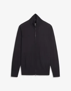 Superfine Cashmere Zip Through Jumper