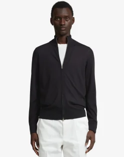 Superfine Cashmere Zip Through Jumper