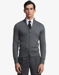 Superfine Cashmere Zip Through Jumper