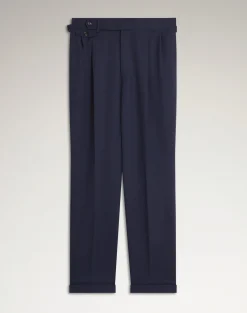 Tropical Virgin Wool Flat Front Trousers