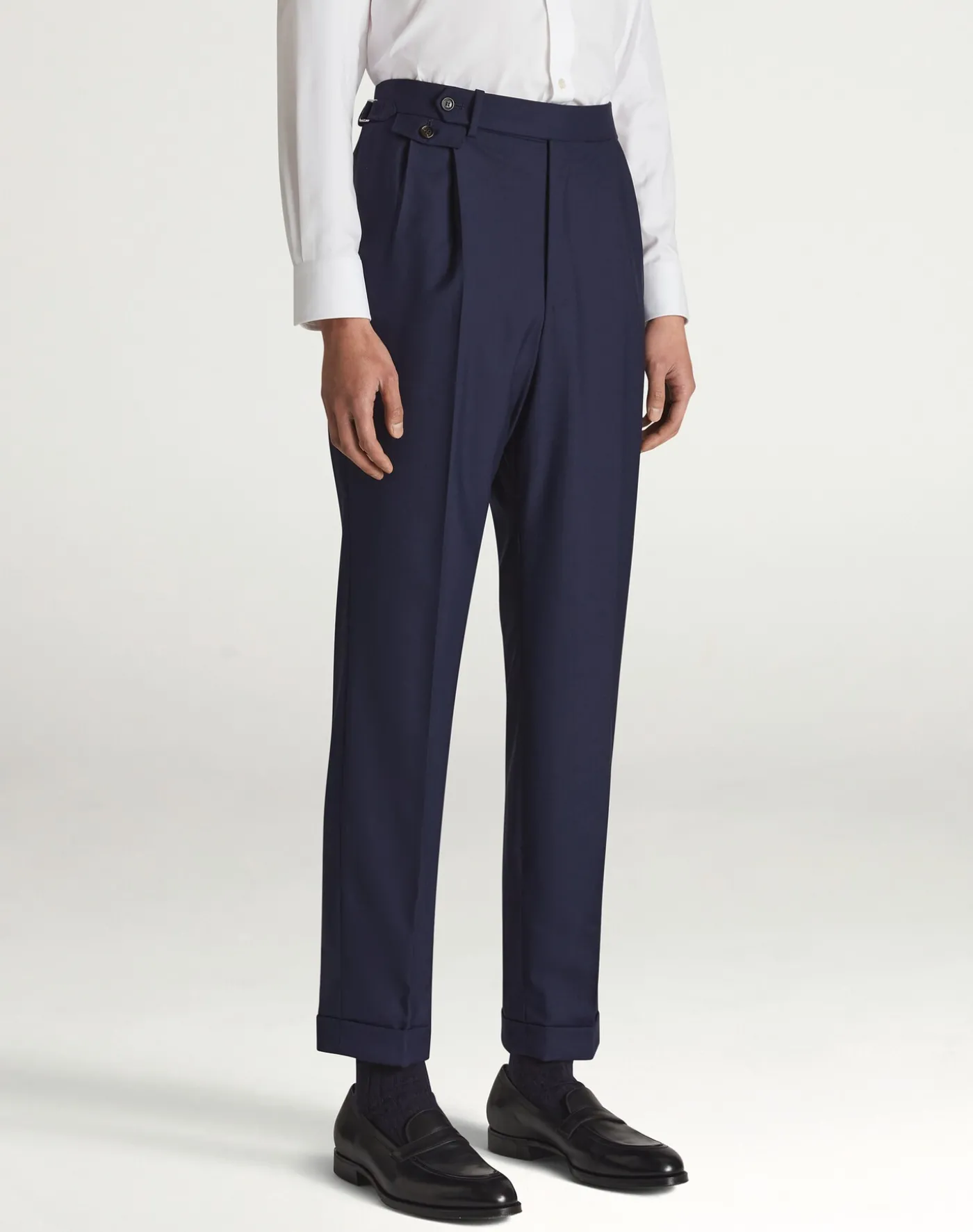 Tropical Virgin Wool Flat Front Trousers
