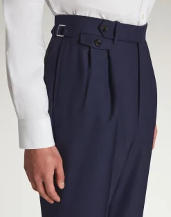 Tropical Virgin Wool Flat Front Trousers