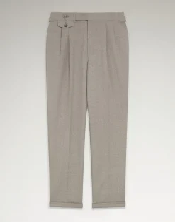 Tropical Wool and Cashmere Double Pleated Trousers