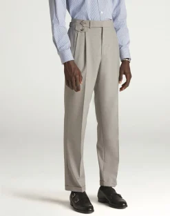 Tropical Wool and Cashmere Double Pleated Trousers