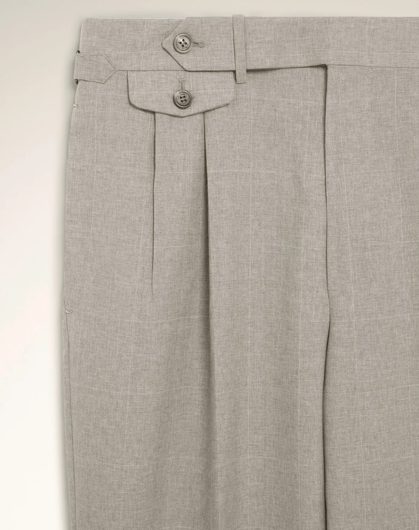 Tropical Wool and Cashmere Double Pleated Trousers
