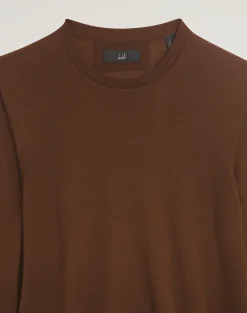 Whisky Coloured Superfine Cashmere Crew Neck Jumper