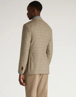 Wool Cashmere Tattersall Check Bourdon Single Breasted Sports Coat