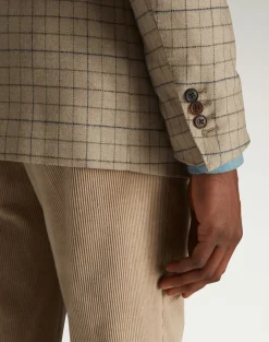 Wool Cashmere Tattersall Check Bourdon Single Breasted Sports Coat