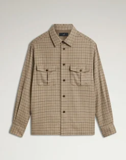 Wool Cashmere Tattersall Check Overshirt