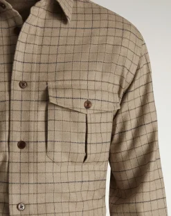 Wool Cashmere Tattersall Check Overshirt