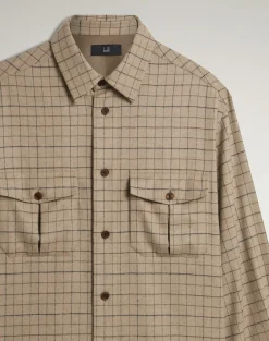 Wool Cashmere Tattersall Check Overshirt