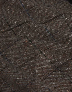Wool Cashmere Twill Windowpane Double Breasted Coat