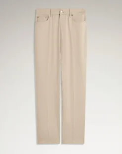 Wool Cotton Denim 5 Pocket Trousers