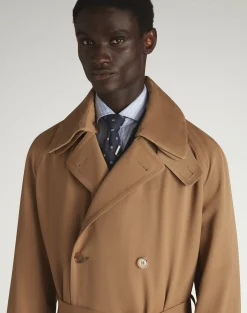 Wool Double Breasted Trench Coat