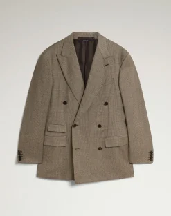 Wool Glen Check Bourdon Double Breasted Jacket