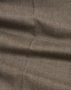 Wool Glen Check Double Pleated Trousers