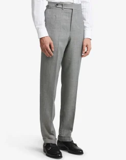 Wool Sharkskin Flat Front Trouser