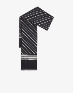 Wool Silk Jacquard Printed Tubular Scarf
