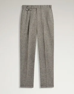 Wool Tweed Donegal Double Pleated Travel Trousers