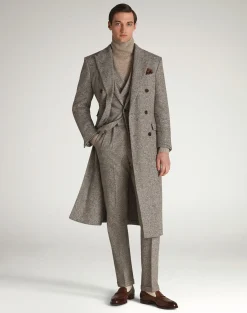 Wool Tweed Donegal Double Pleated Travel Trousers
