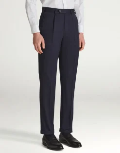 Wool Twill Single Pleat Trousers