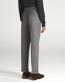 Wool Twill Single Pleat Trousers