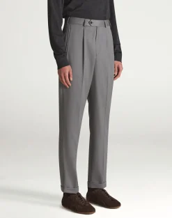 Wool Twill Single Pleat Trousers