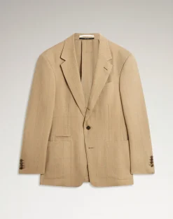 Wool Twill Windowpane Check Bourdon Sports Coat