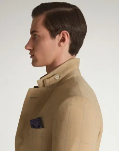 Wool Twill Windowpane Check Bourdon Sports Coat