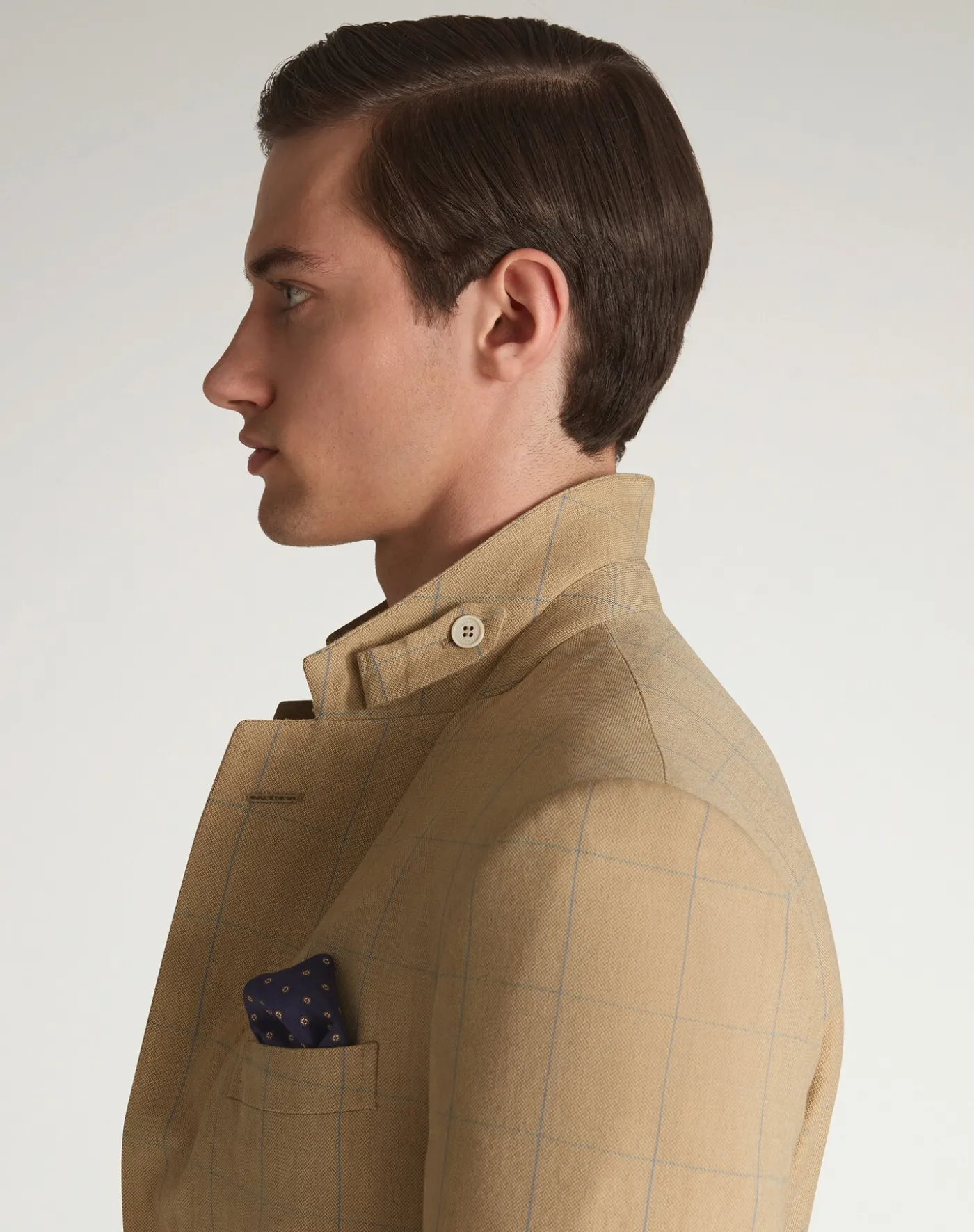 Wool Twill Windowpane Check Bourdon Sports Coat