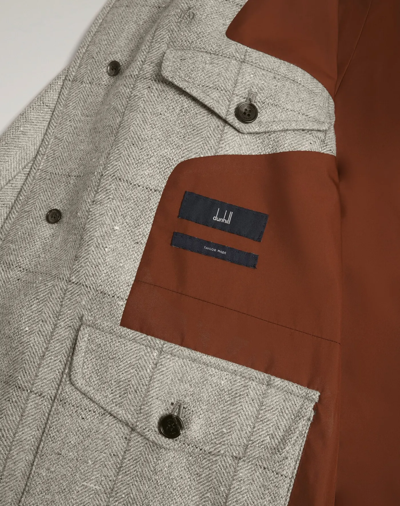 Wool Wool Silk Herringbone With Windowpane Check Bourdon Jacket